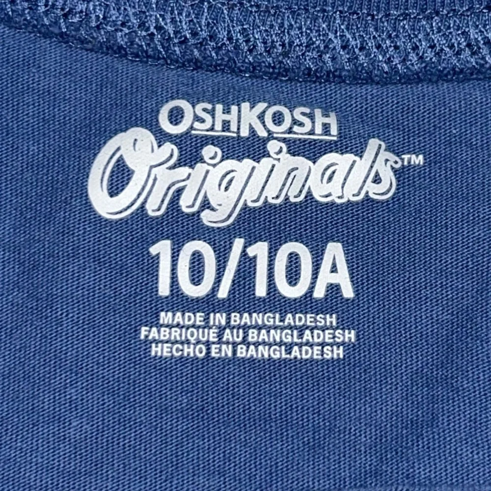 OSHKOSH B'GOSH Boy's Blue Dinosaur Graphic Long Sleeve Shirt Size 10
